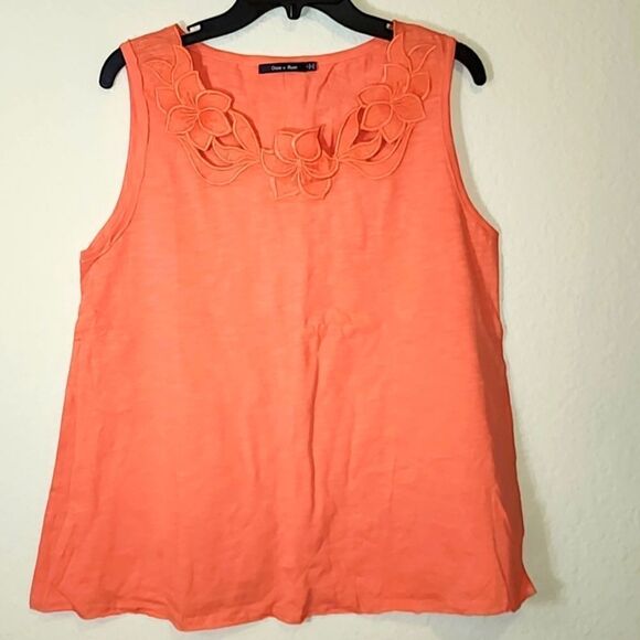 Doe & Rae NWOT Embroidered Top - Orange - Picture 1 of 3